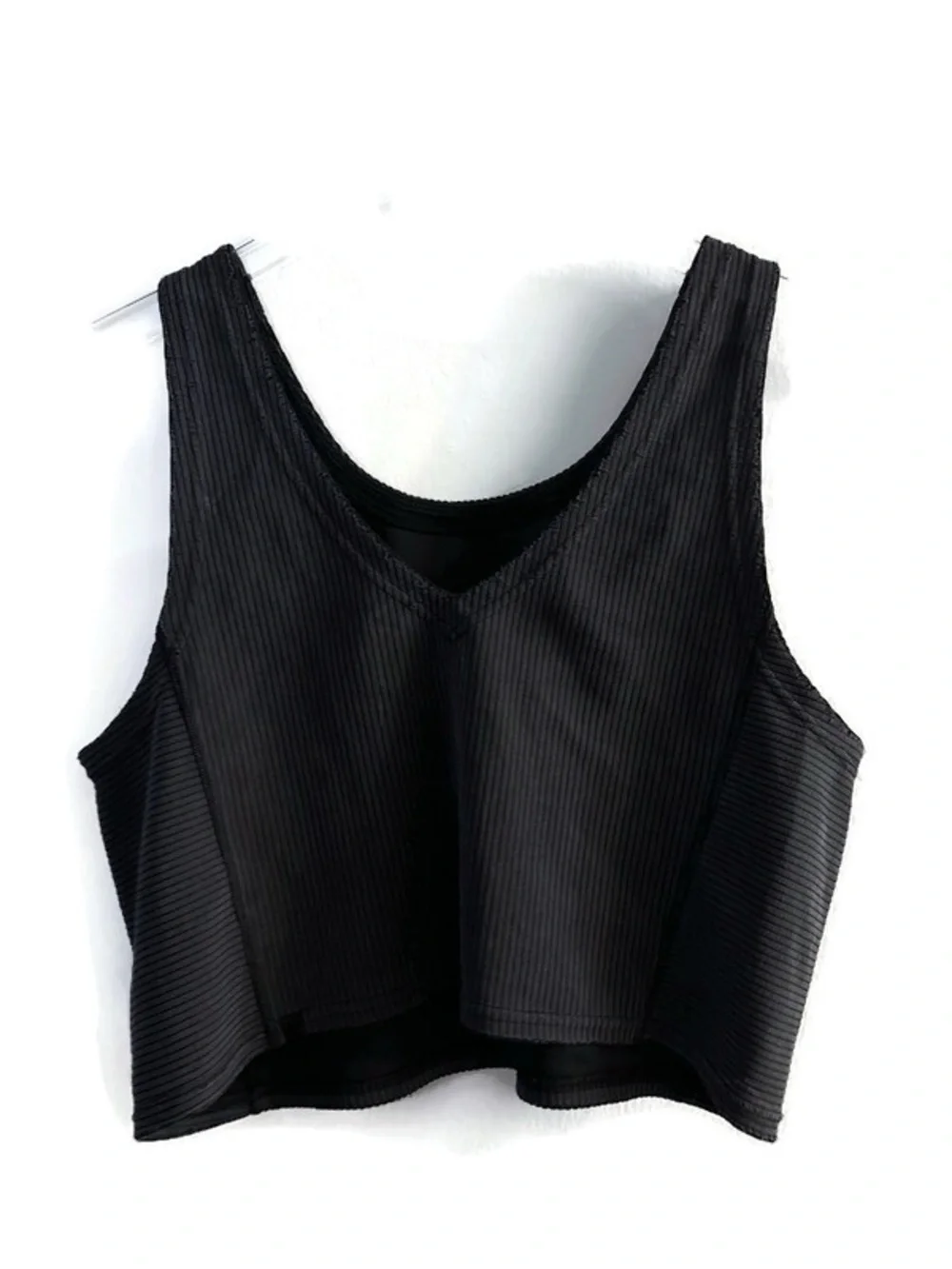 Lululemon Black ribbed top size 12